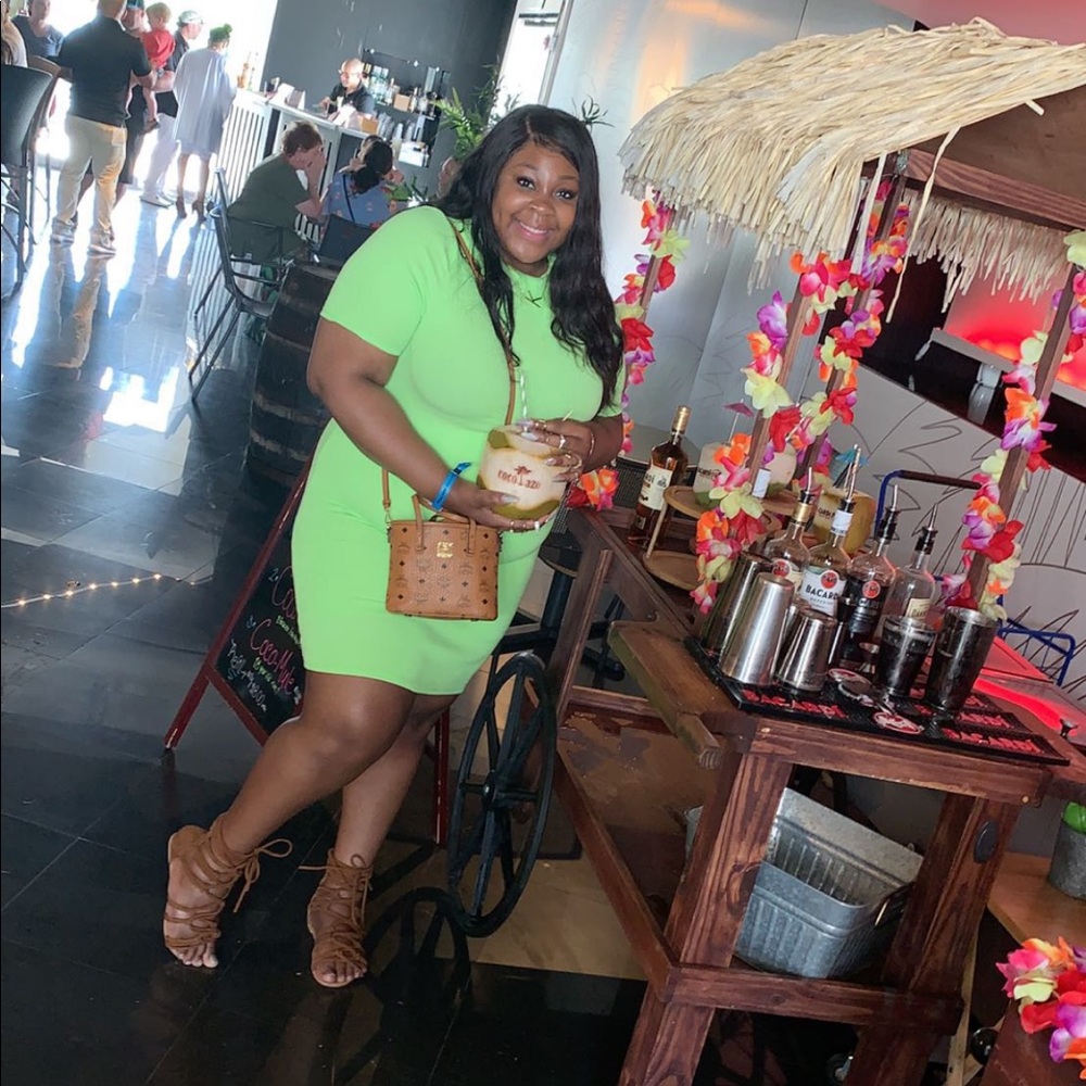 Lime green dress plus size